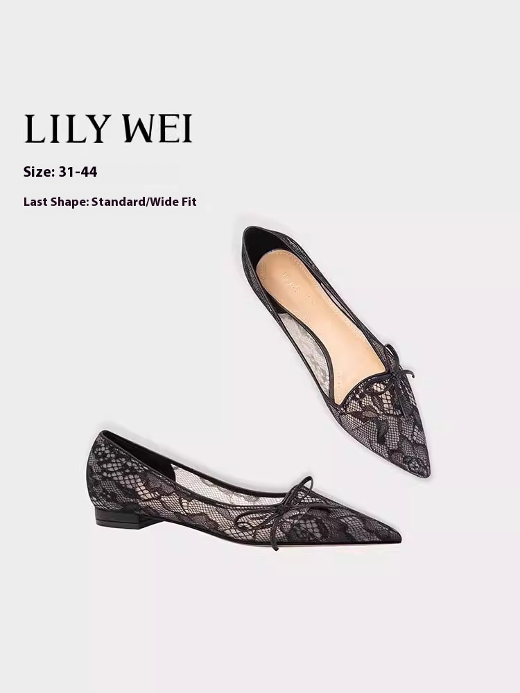Lace Front Wigs - Flat stiletto heels spring and summer