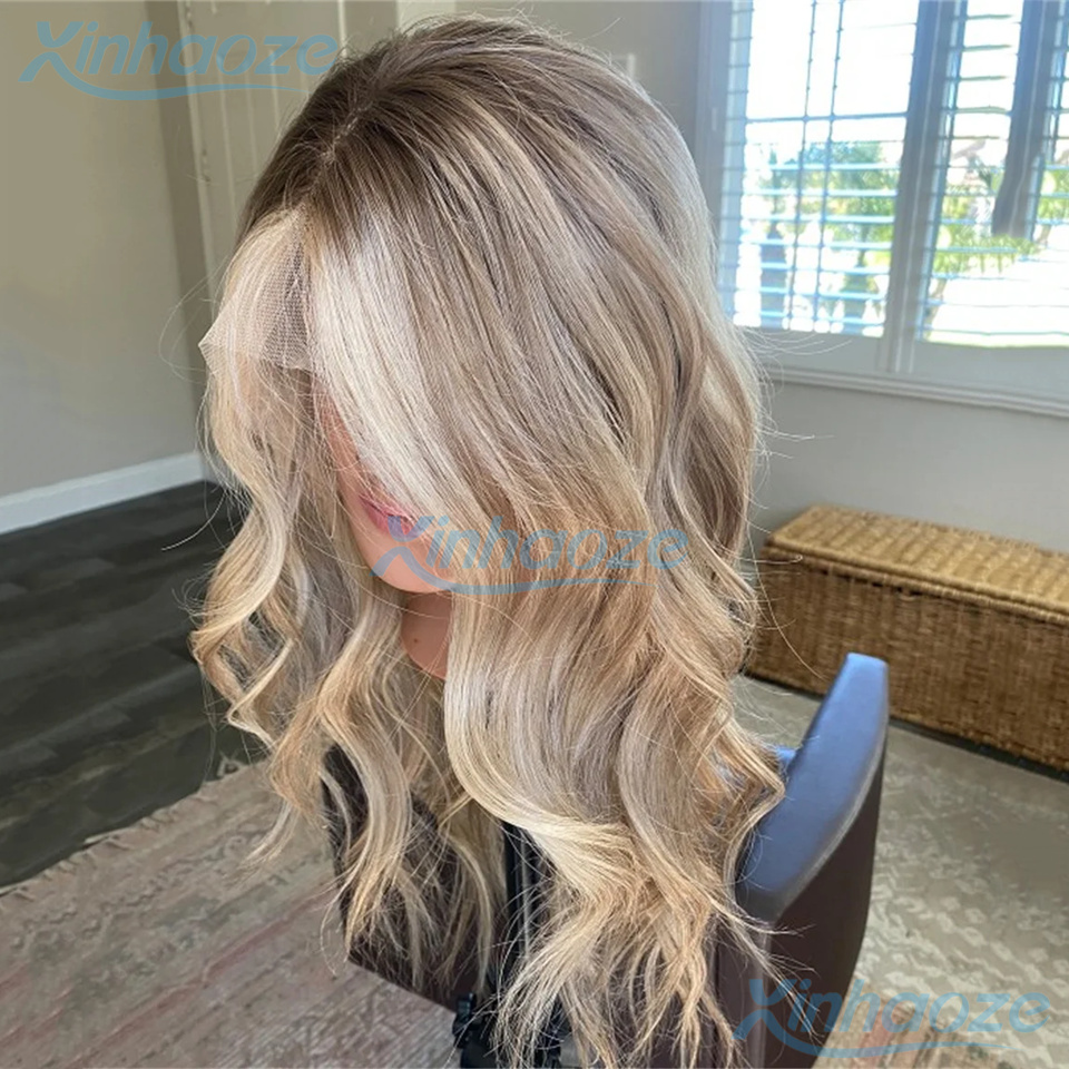 613 Blonde Body Wave Lace Front Wig - #8/613 Highlight Wig Human Hair Body