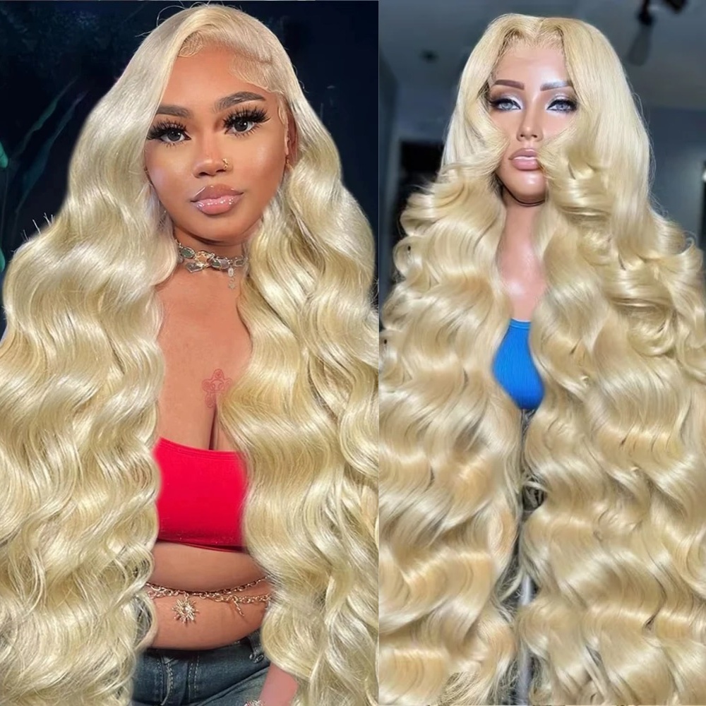 613 Blonde Body Wave Lace Front Wig - 26 30 Inch 613 Blonde Wigs