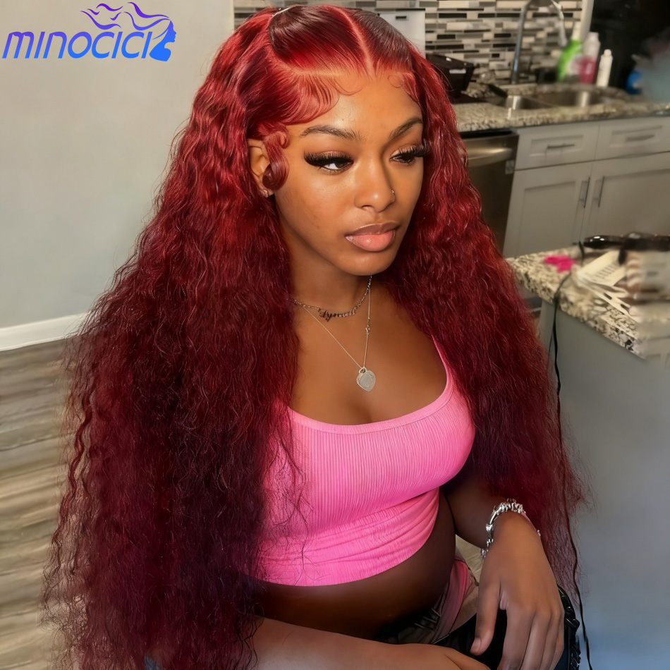 Hd Lace Frontal Wig Human Hair Pre Plucked - Deep Wave Human Hair Wigs 99J
