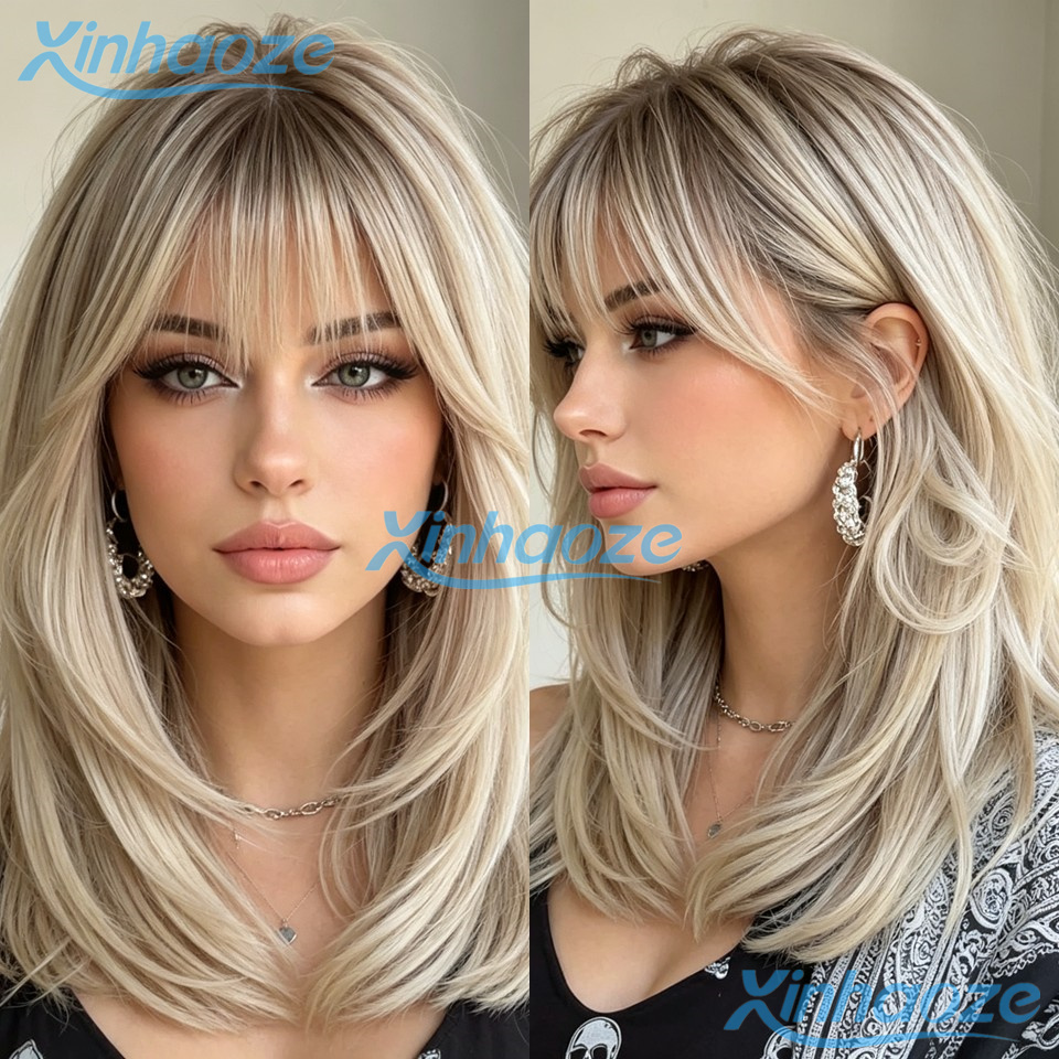 613 Blonde Body Wave Lace Front Wig - Fringe Human Hair Platinum Blonde Short