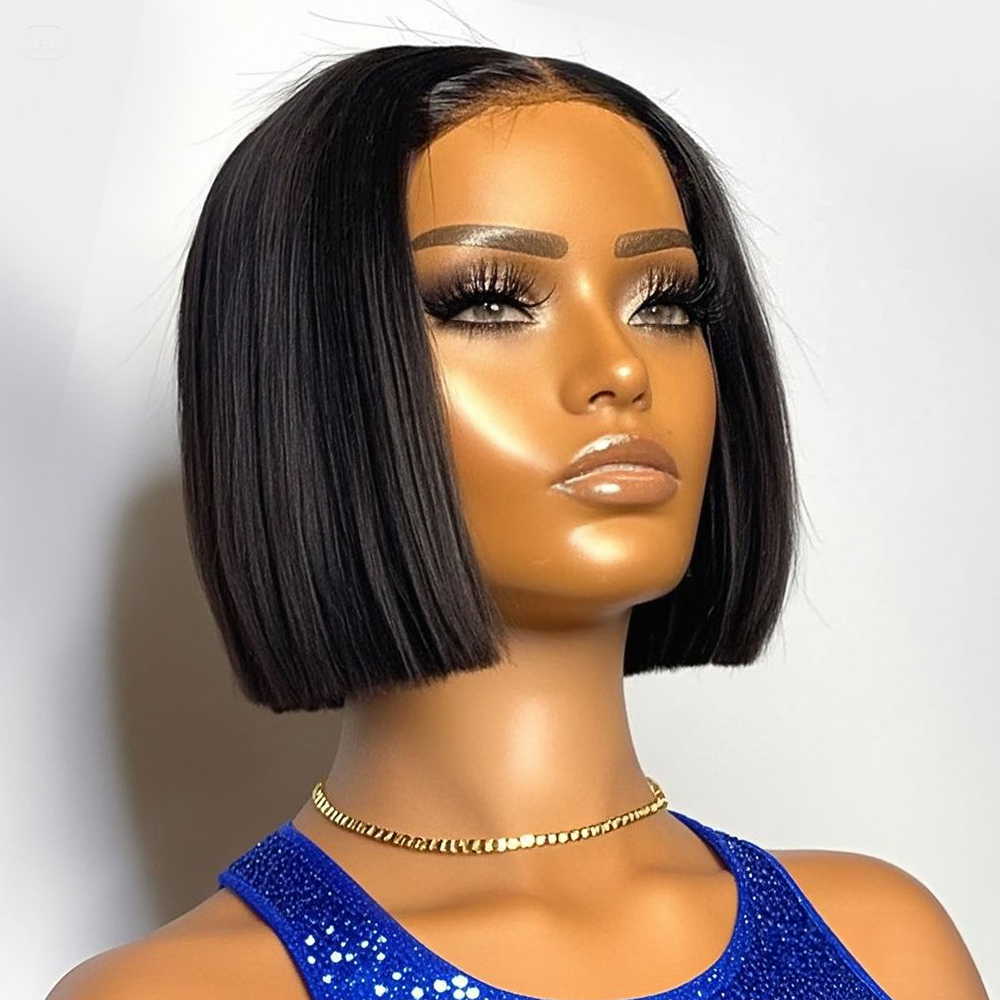 Pre Parted 13X4 Lace Front Bob Wig - 250% Density Straight Short Bob Wig