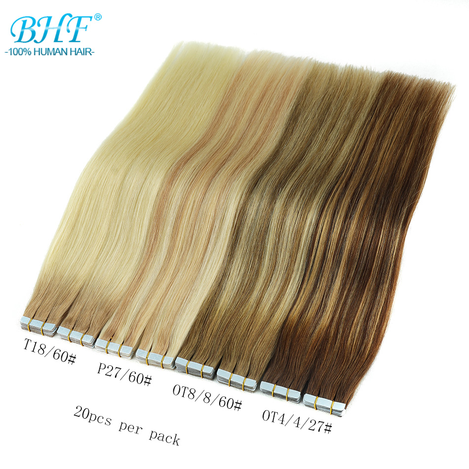 Invisible Tape In Extensions Real Hair - BHF Tape In Hair Extensions Straight
