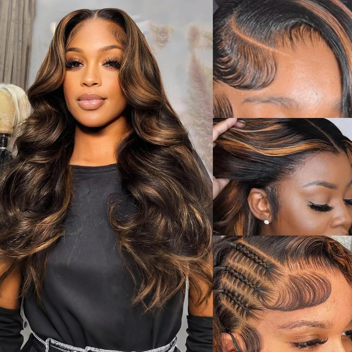 Lace Front Wigs - P1B/30 Wig 100% Human Hair Glueless