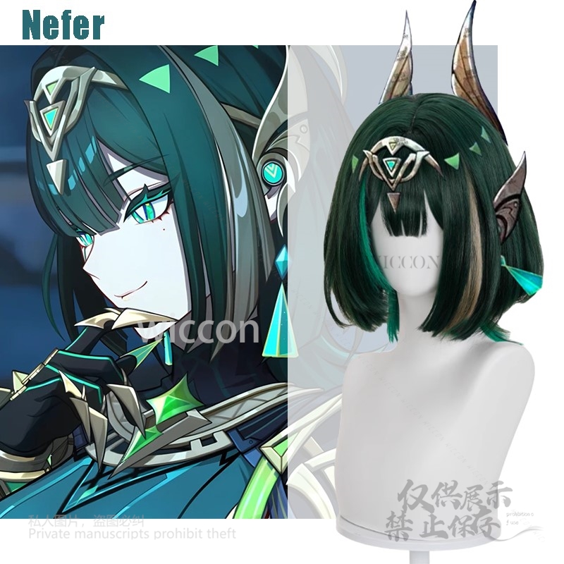 Synthetic Wigs - Anime Game Genshin Impact New Nefer