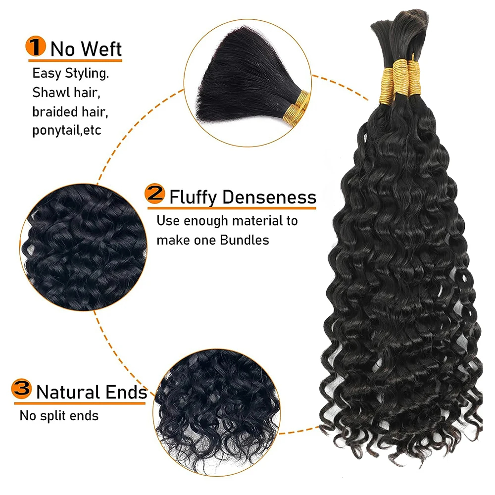Water Wave Human Braiding Hair - огляд і ціна Water Wave Bulk Human Hair For Braiding