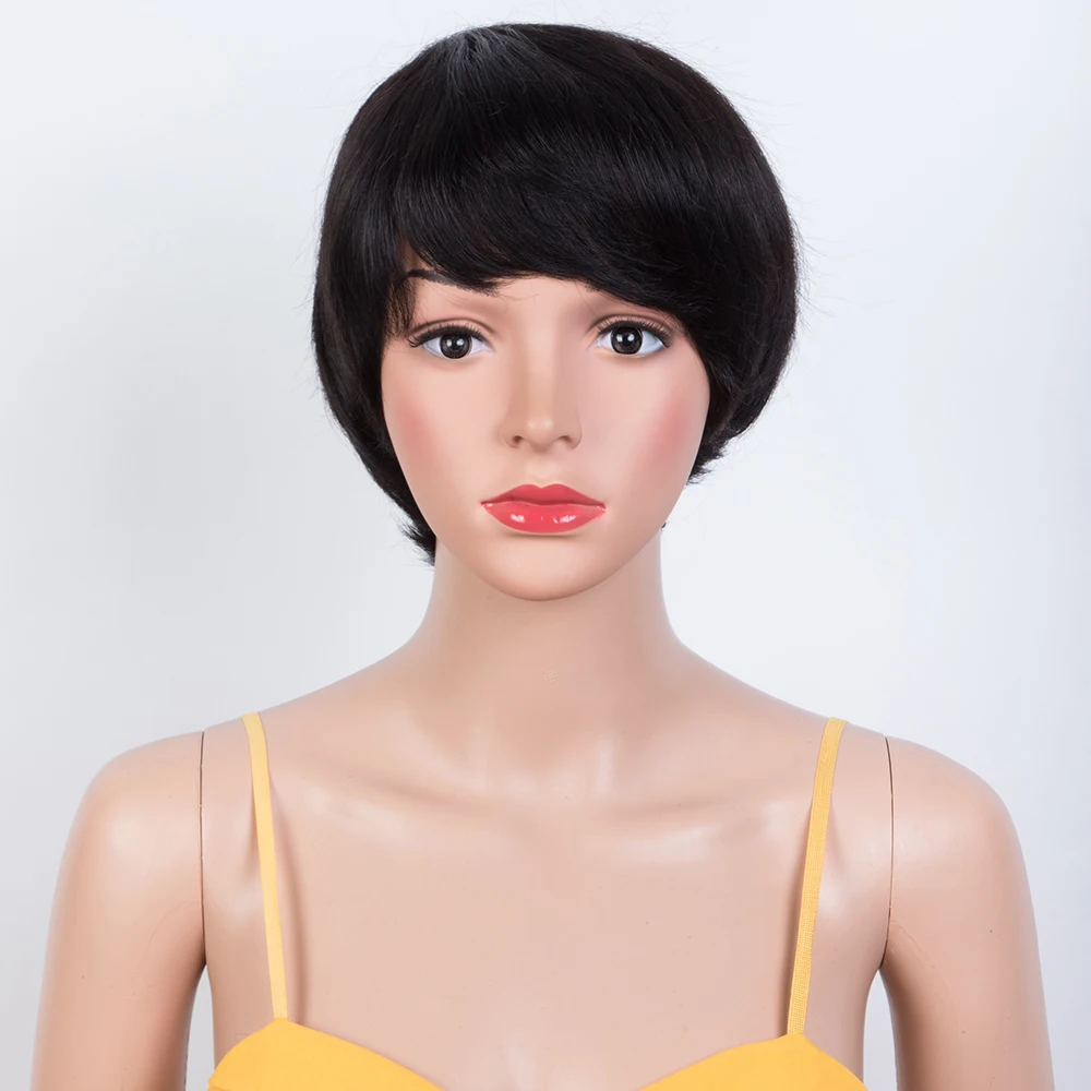 Short Straight Bob Wig Pixie C - огляд і ціна Short Pixie Cut Wig Human Hair Cheap