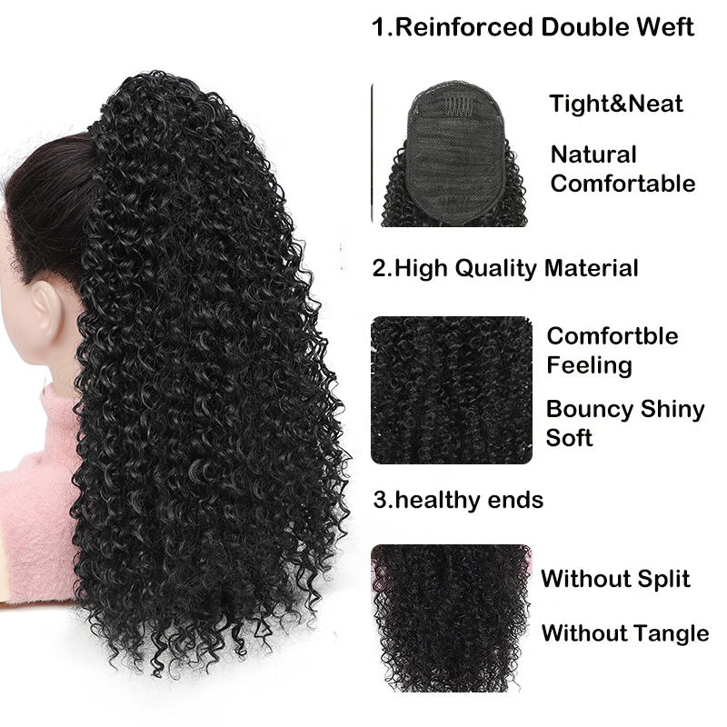 Long Curly Drawstring Ponytail - огляд і ціна Drawstring Afro Curly Puff Ponytail