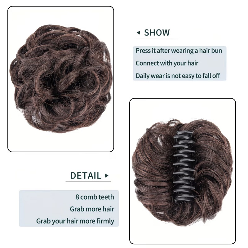 Synthetic Messy Bun Hair Scrun - огляд і ціна Claw Clip Messy Bun Hair Piece