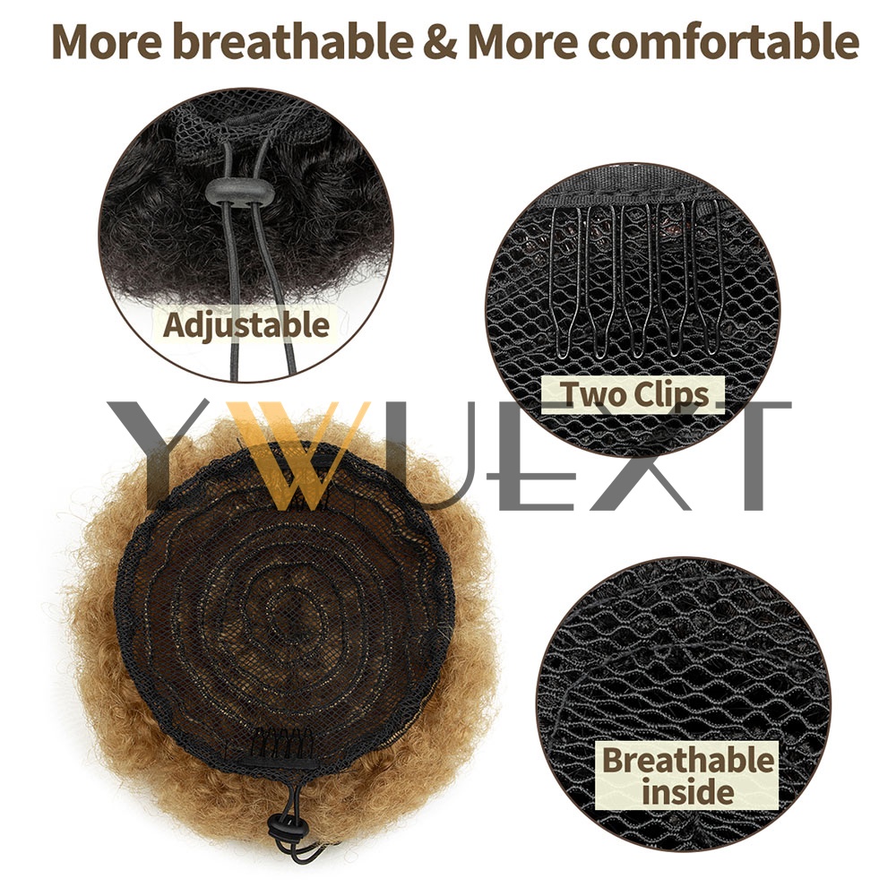 YWUEXT Honey Gold Afro Kinky P - огляд і ціна Drawstring Afro Curly Puff Ponytail