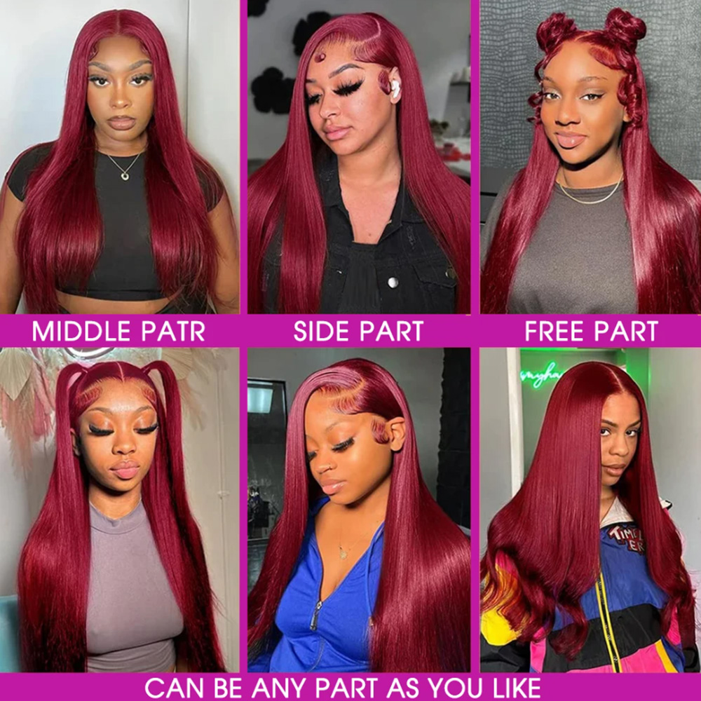 99J Burgundy Silky Straight Hu - огляд і ціна Human Hair Wigs