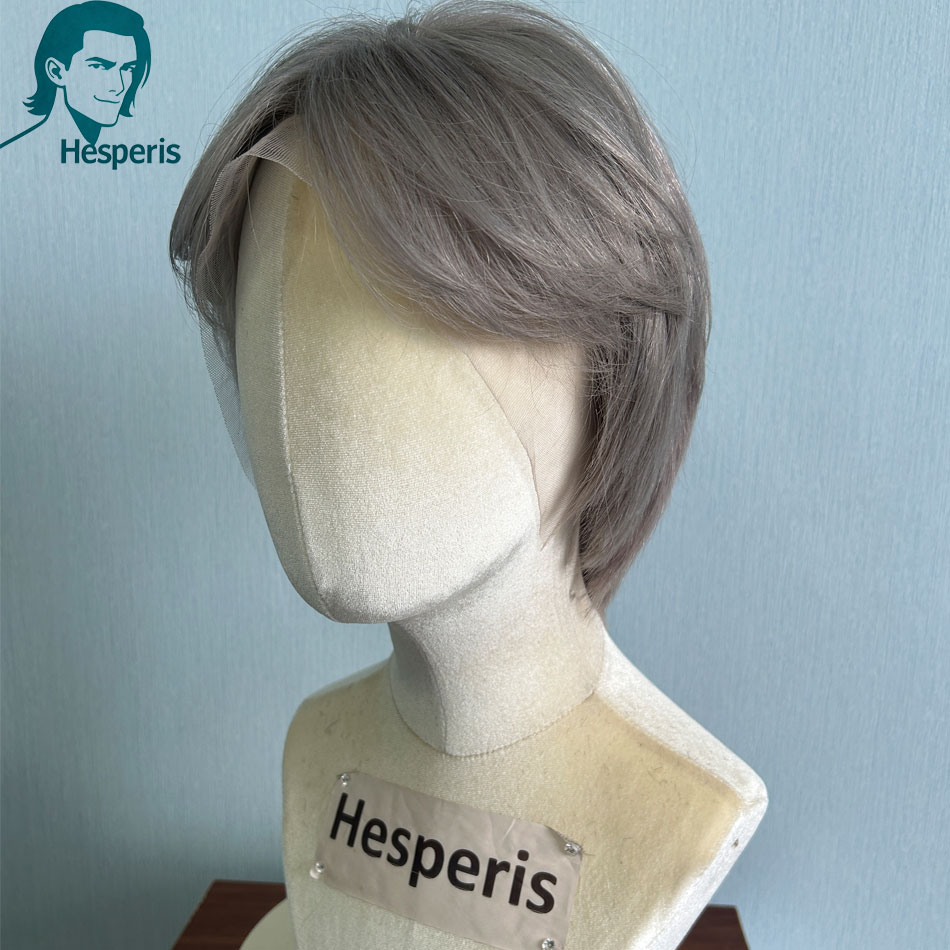 Hesperis Brazilian Remy Grey C - огляд і ціна Pre Parted 13X4 Lace Front Bob Wig