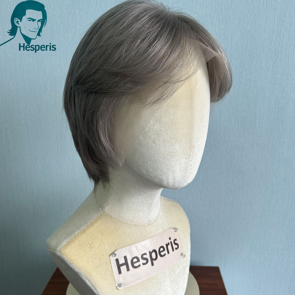 Hesperis Brazilian Remy Grey C - огляд і ціна Pre Parted 13X4 Lace Front Bob Wig