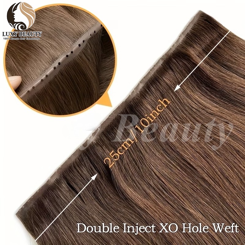 Brown Butterfly Hole Weft Hair - огляд і ціна Invisible Tape In Extensions Real Hair