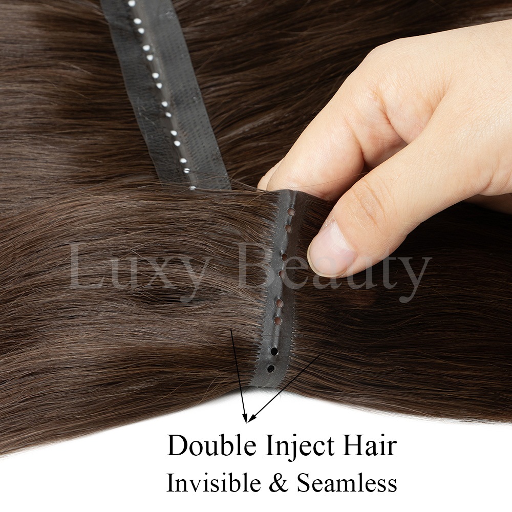 Brown Butterfly Hole Weft Hair - огляд і ціна Invisible Tape In Extensions Real Hair