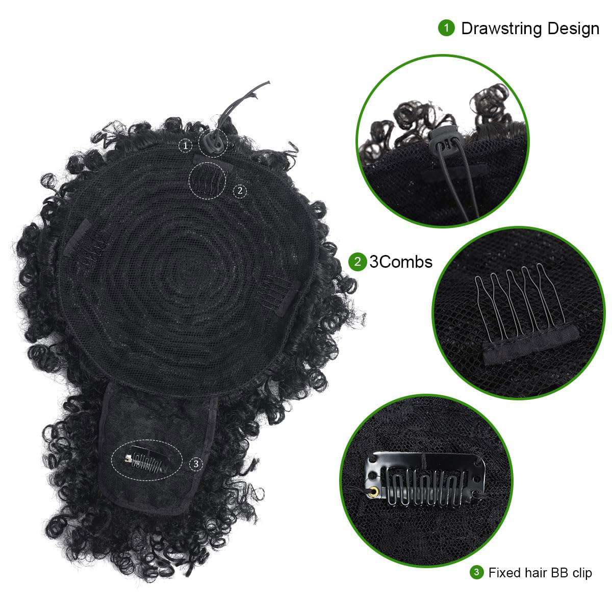 Afro Puff Kinky Curly Hair Upd - огляд і ціна Drawstring Afro Curly Puff Ponytail