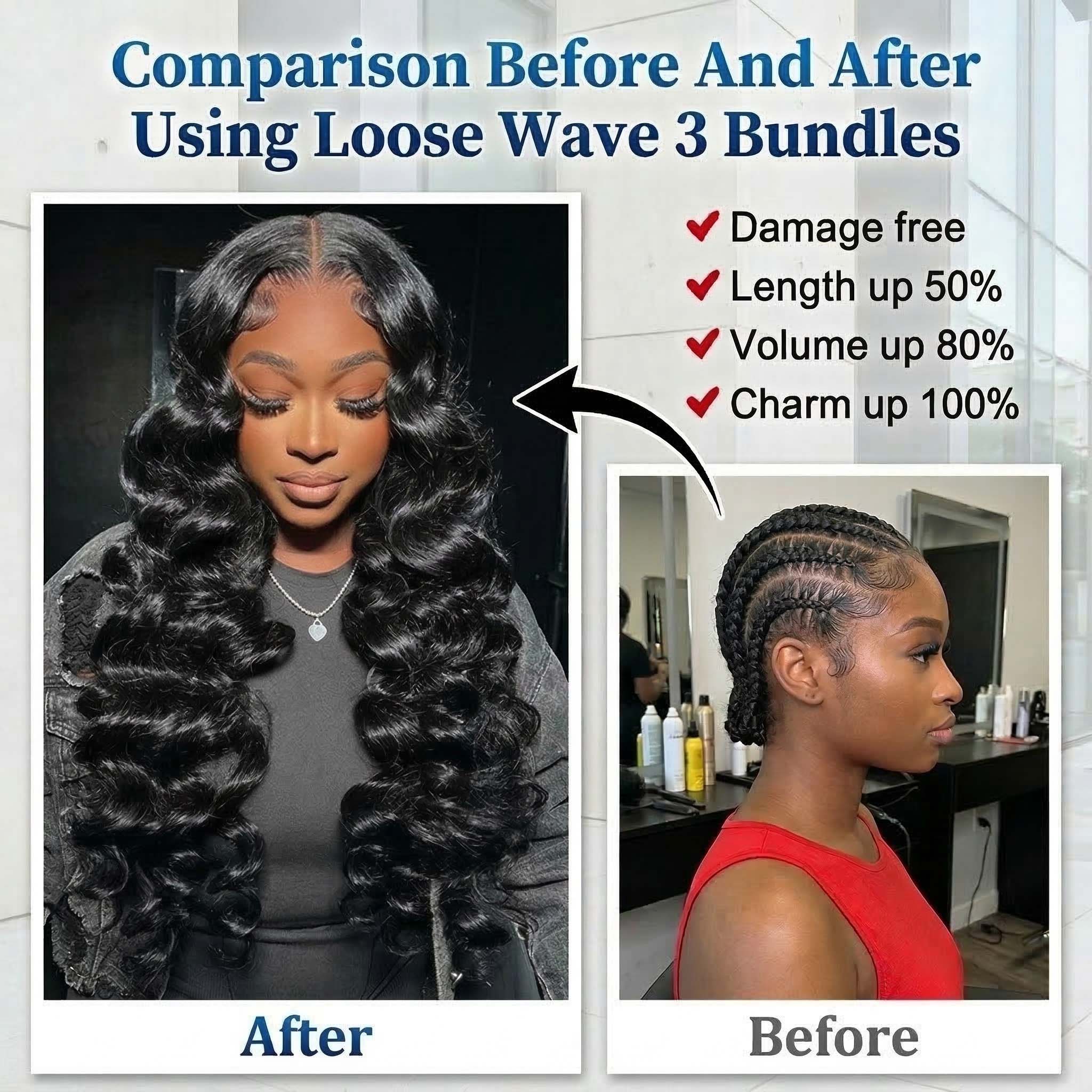 30 40 Inch Loose Wave Bundles  - огляд і ціна Deep Wave 3 Bundles With Closure