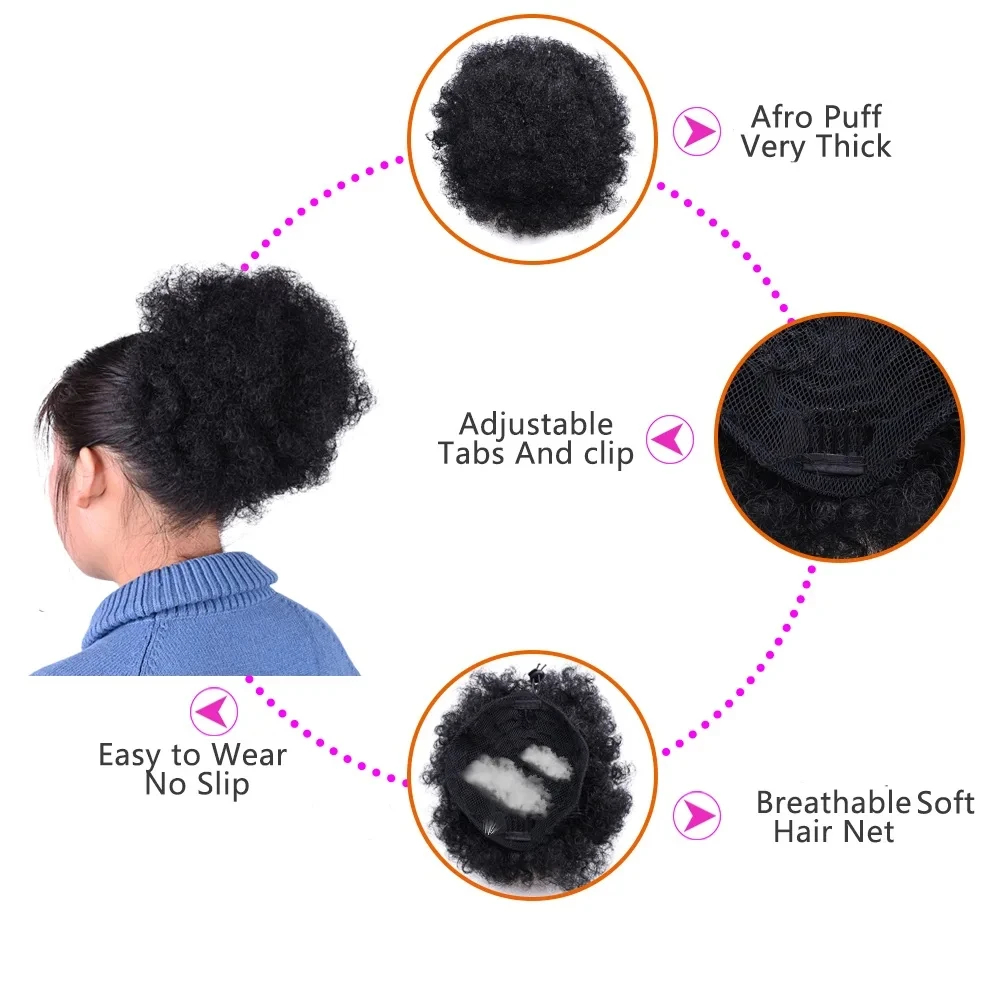 Afro Puff Drawstring Ponytail  - огляд і ціна Drawstring Afro Curly Puff Ponytail