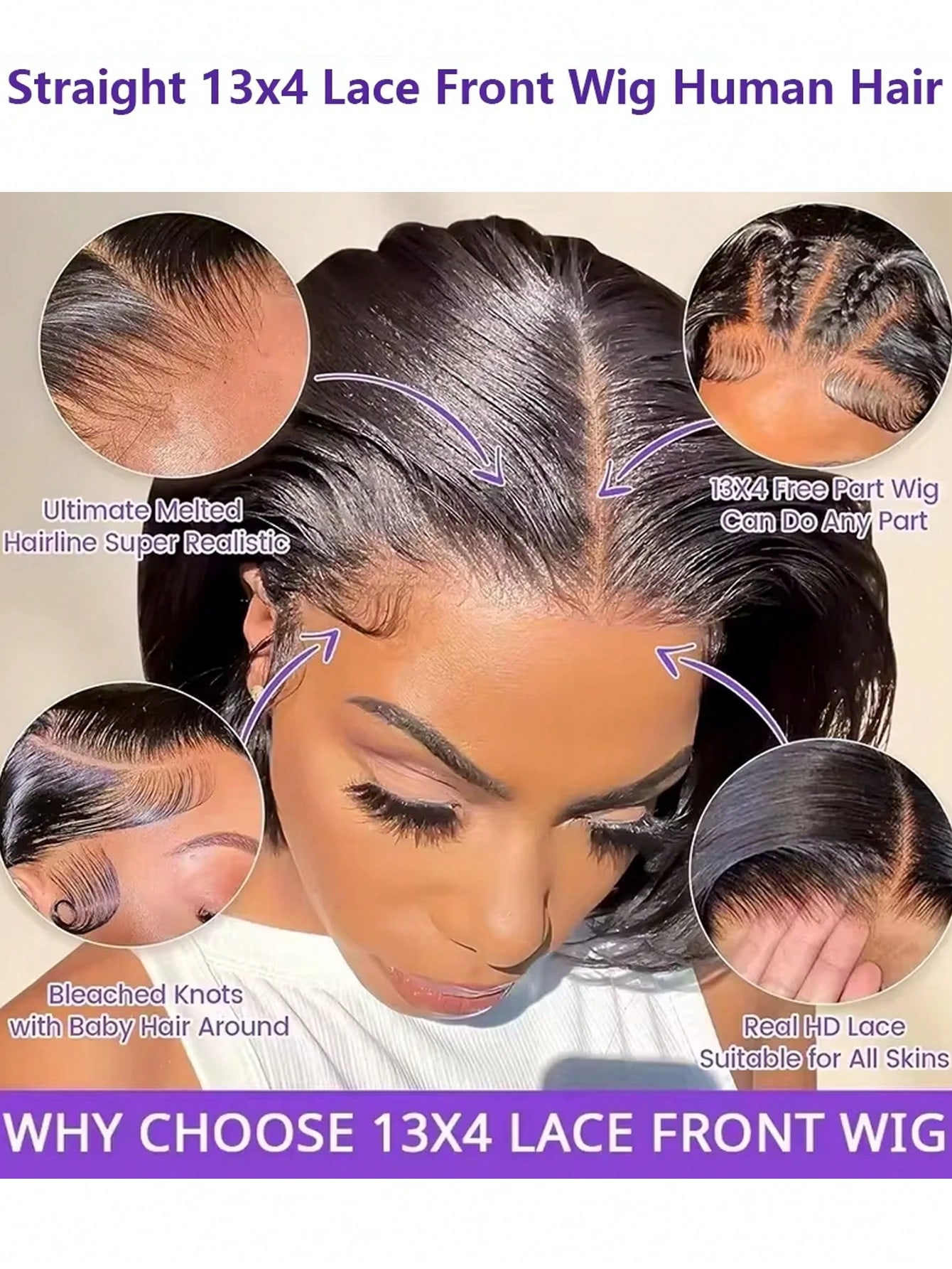 Gowik 250% Density 13x4 Lace F - огляд і ціна Pre Parted 13X4 Lace Front Bob Wig