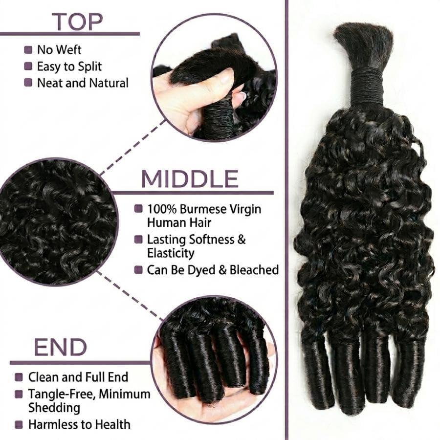 Human Braiding Hair For Boho B - огляд і ціна Water Wave Bulk Human Hair For Braiding