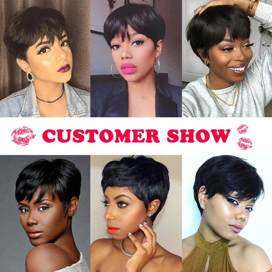 Short Bob Pixie Cut Wig Pixie  - огляд і ціна Short Pixie Cut Wig Human Hair Cheap