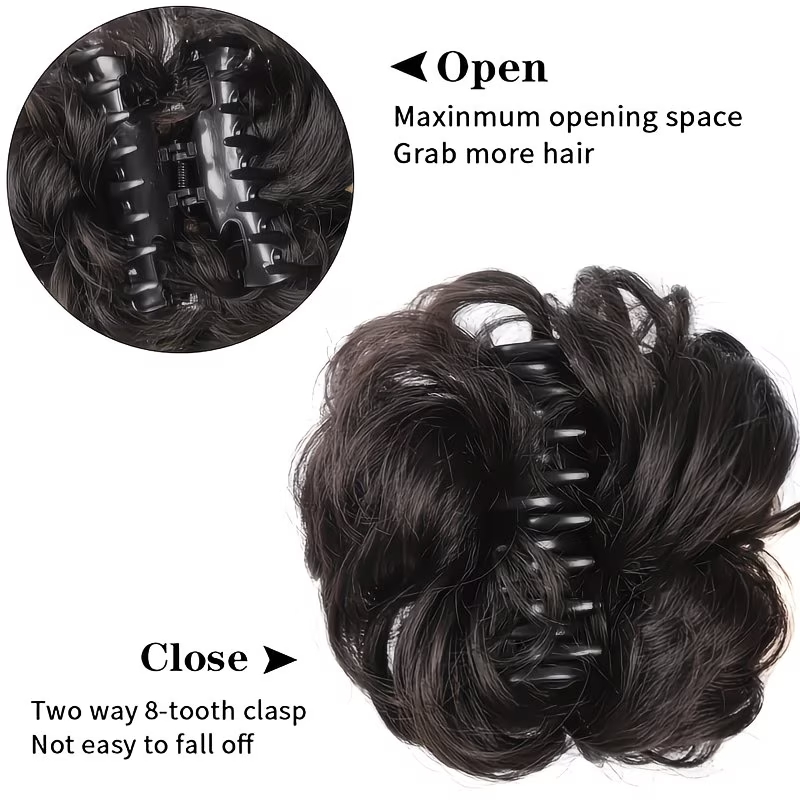 Synthetic Messy Bun Short Curl - огляд і ціна Claw Clip Messy Bun Hair Piece