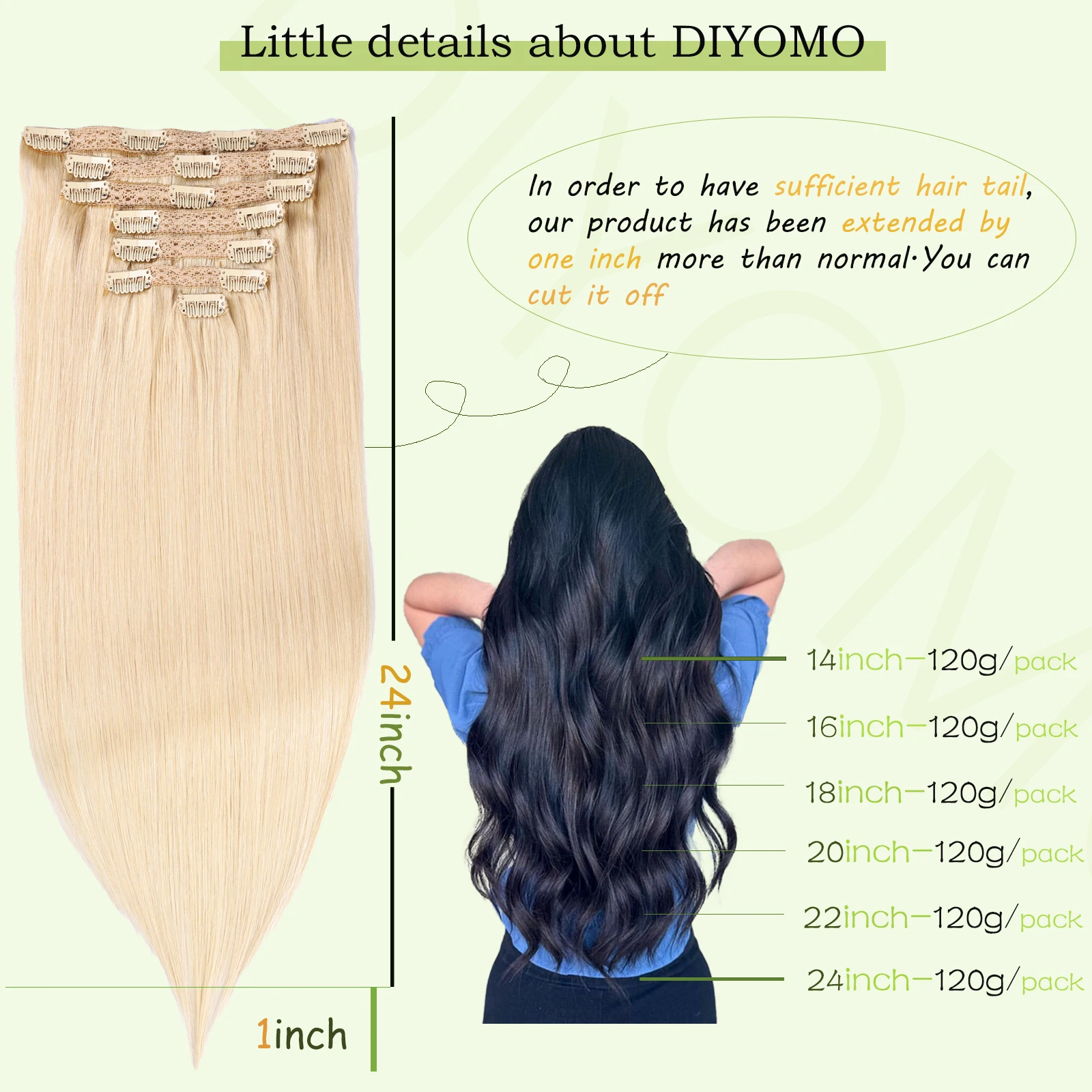 Natural Black Straight PU Clip - огляд і ціна Invisible Tape In Extensions Real Hair
