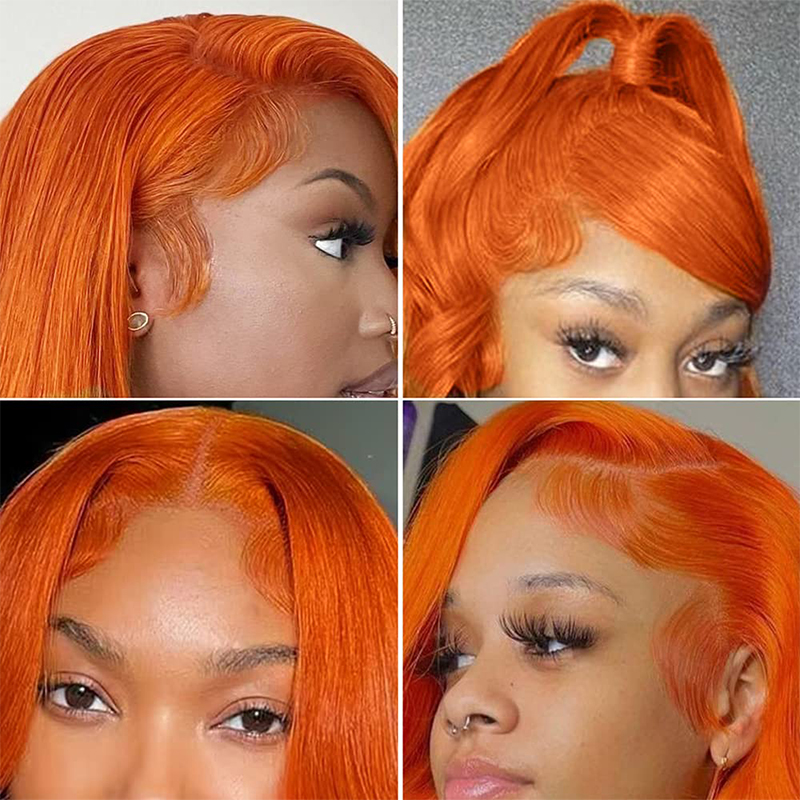 34 Inch Orange Ginger Lace Fro - огляд і ціна Glueless Wear And Go Human Hair Wig