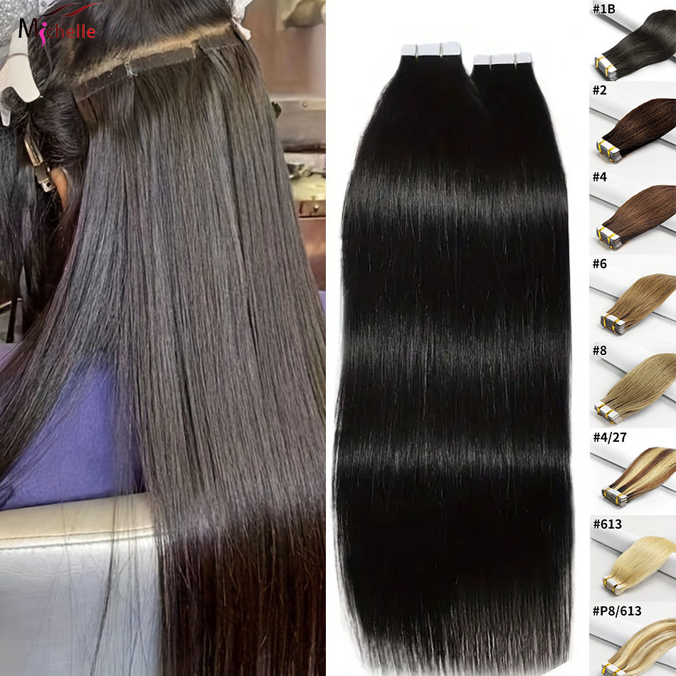 Tape in Hair Extensions Straig - огляд і ціна Invisible Tape In Extensions Real Hair