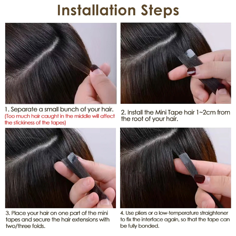Mini Tape Hair Extensions Huma - огляд і ціна Invisible Tape In Extensions Real Hair