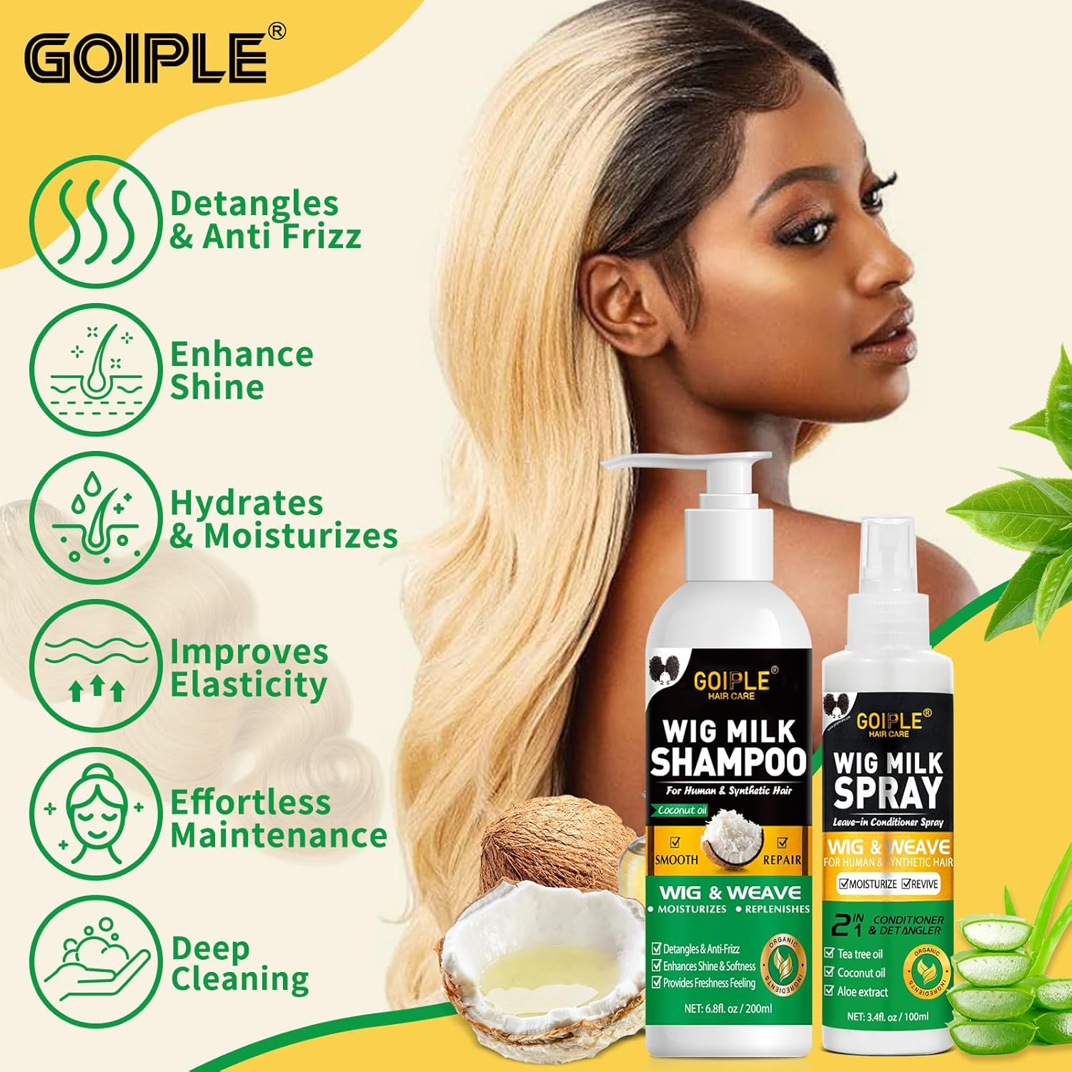 GOIPLE 3 in 1 Wig Care Kit wit - огляд і ціна Synthetic Wigs