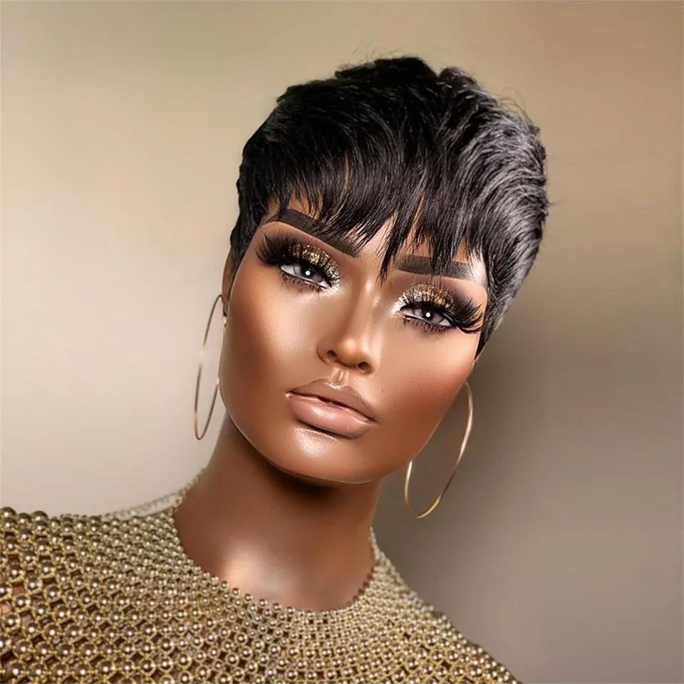Short Straight Bob Wig Pixie C - огляд і ціна Short Pixie Cut Wig Human Hair Cheap