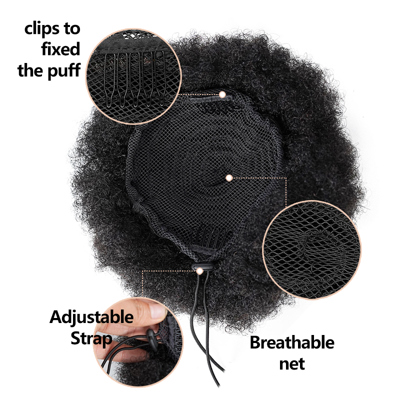 8 Inch Afro Puff Drawstring Po - огляд і ціна Drawstring Afro Curly Puff Ponytail