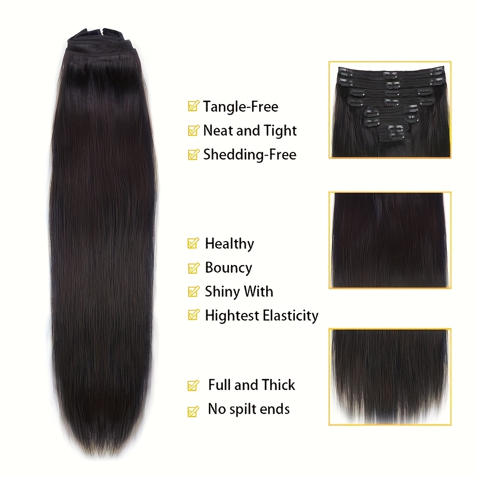Clip in Hair Extensions Real H - огляд і ціна Seamless Clip In Hair Extensions Human Hair