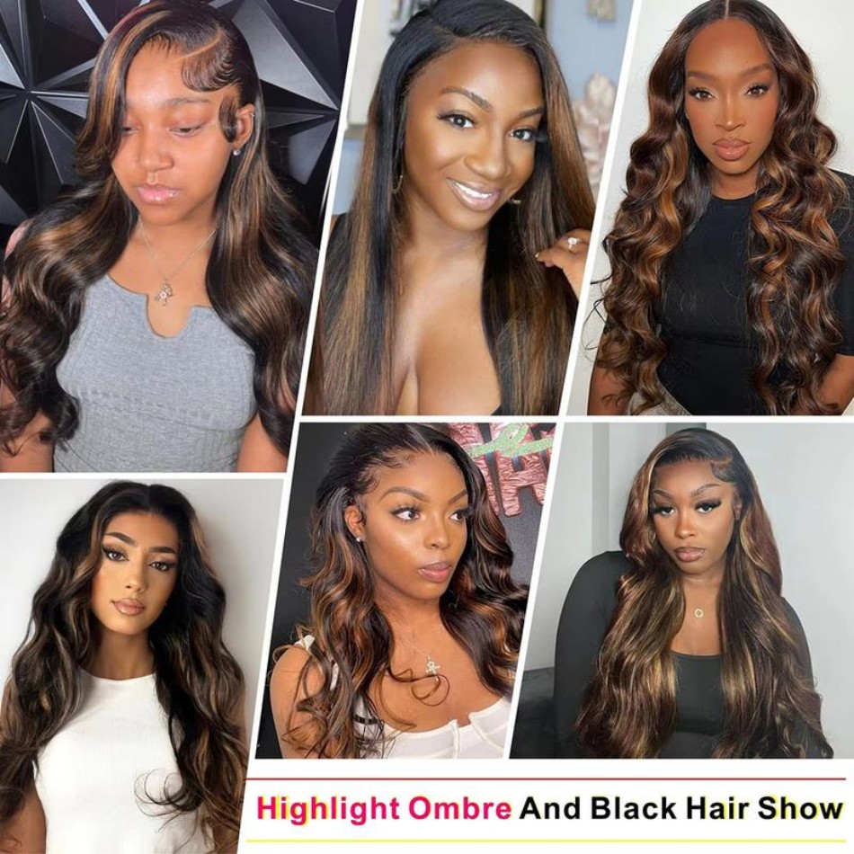P1B30 Highlight Ombre Body Wav - огляд і ціна Hd Lace Frontal Wig Human Hair Pre Plucked