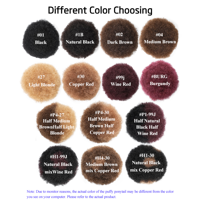 100% Human Hair 8 Inch Short A - огляд і ціна Drawstring Afro Curly Puff Ponytail