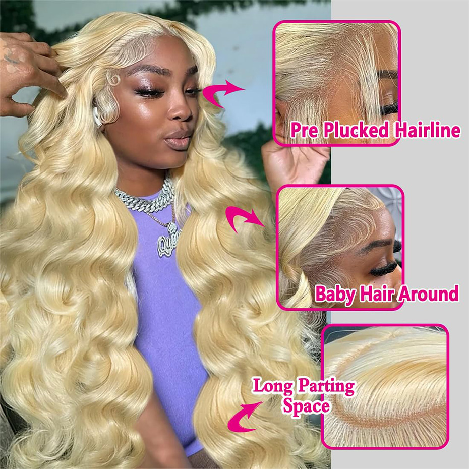 13x6 Hd Lace Frontal Wig 613 H - огляд і ціна 613 Blonde Body Wave Lace Front Wig