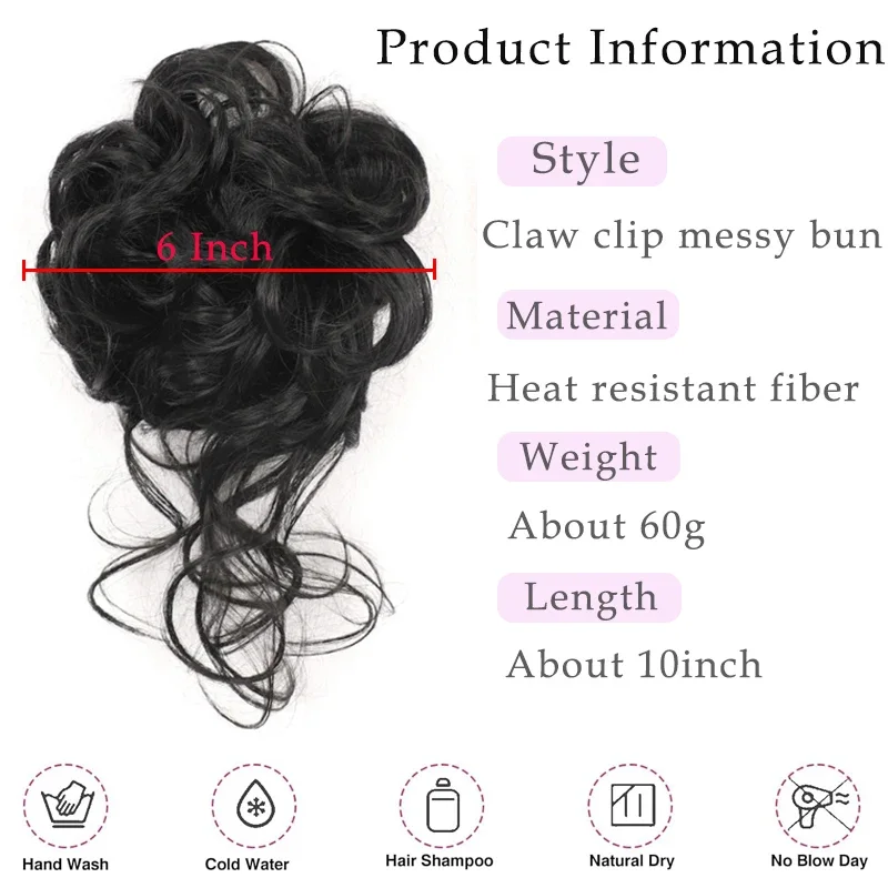 Messy Hair Bun Hair pieces for - огляд і ціна Claw Clip Messy Bun Hair Piece