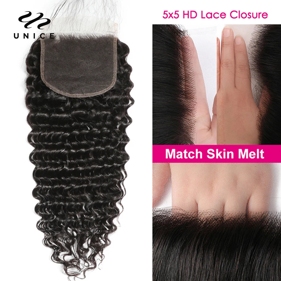 UNice Hair Deep Wave 5x5 HD La - огляд і ціна Deep Wave 3 Bundles With Closure