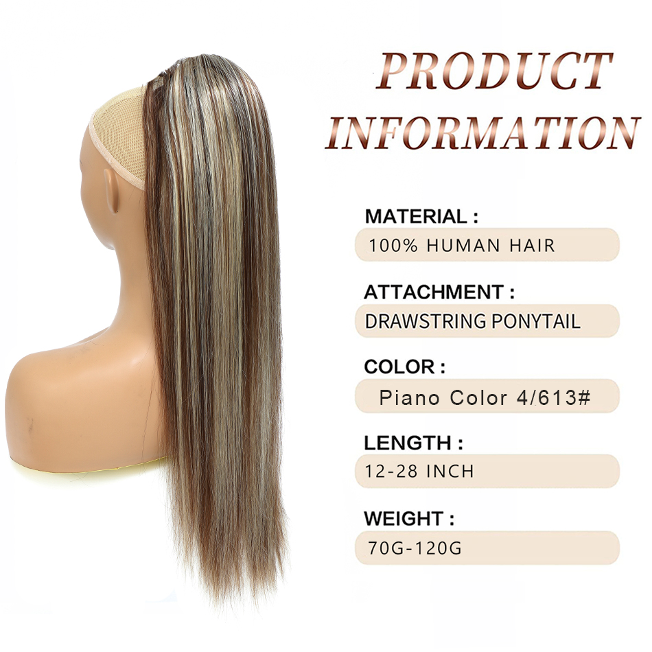 SOVO Drawstring Ponytail Human - огляд і ціна Seamless Clip In Hair Extensions Human Hair