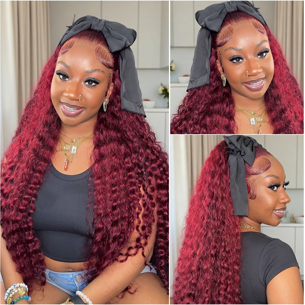 30 32 40 Inch 99J Burgundy Dee - огляд і ціна Human Hair Wigs