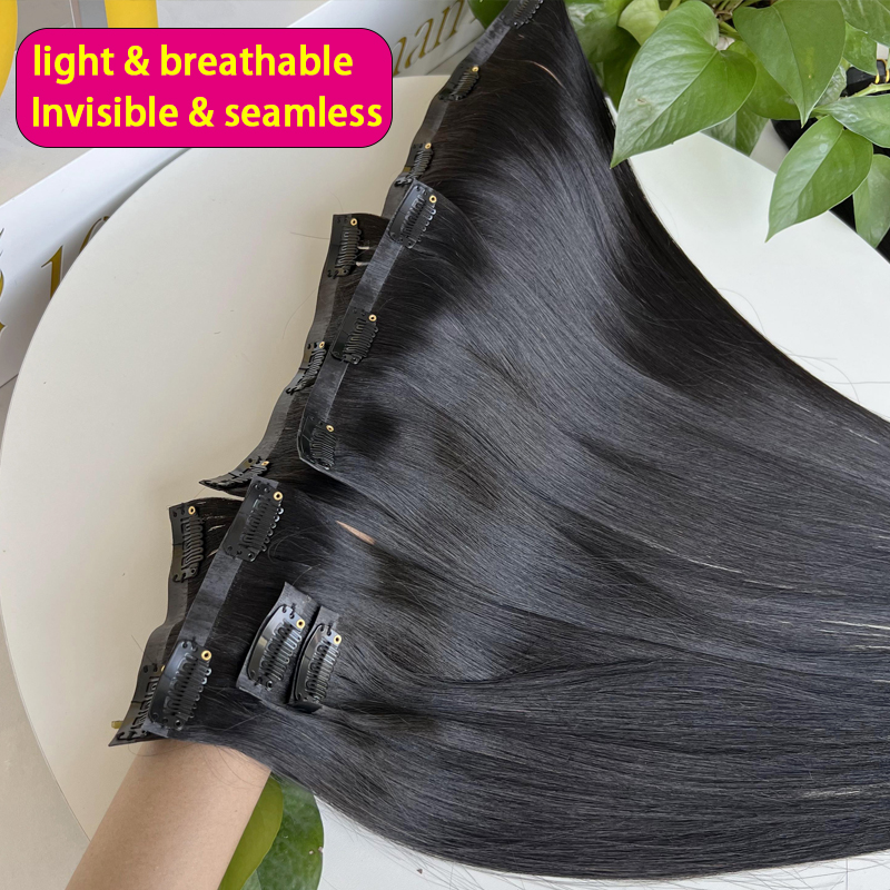 7Pcs Invisible Seamless PU Cli - огляд і ціна Seamless Clip In Hair Extensions Human Hair
