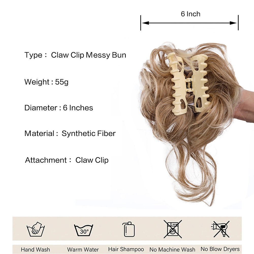 Synthetic Messy Bun Hair Piece - огляд і ціна Claw Clip Messy Bun Hair Piece
