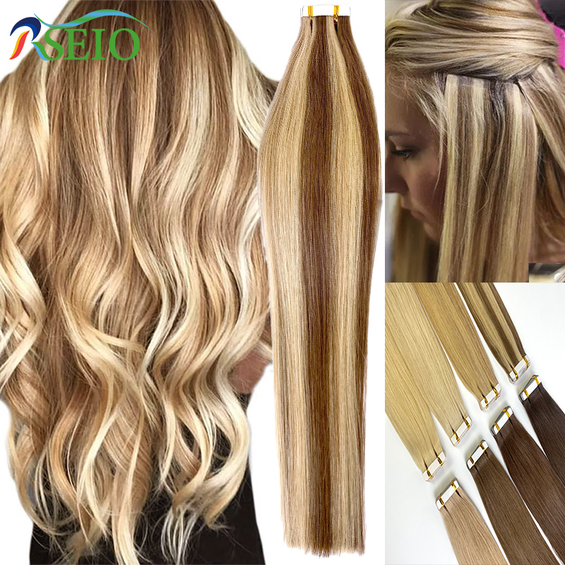 RSEIO Straight Tape In Human H - огляд і ціна Invisible Tape In Extensions Real Hair