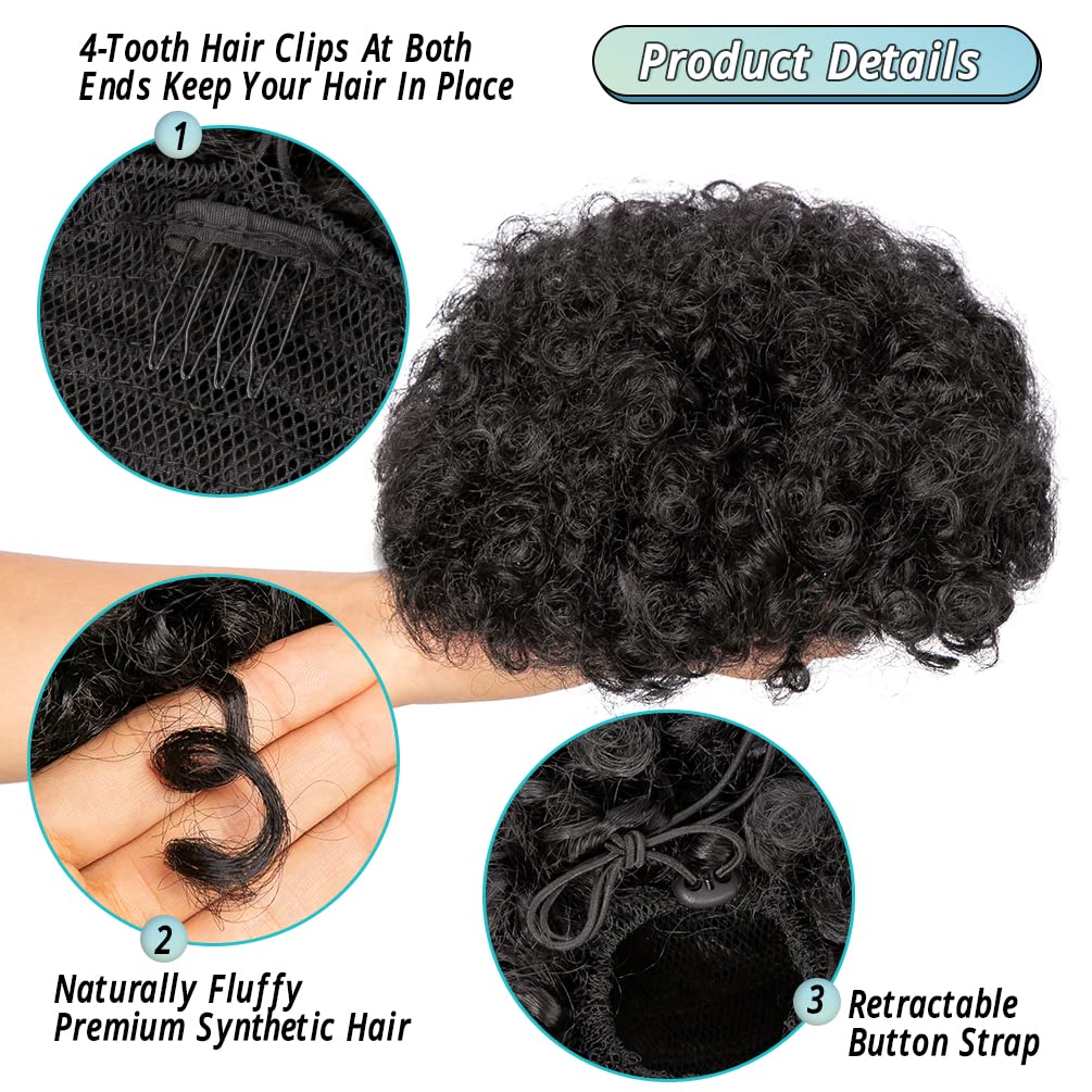 Synthetic Afro Puff Drawstring - огляд і ціна Drawstring Afro Curly Puff Ponytail