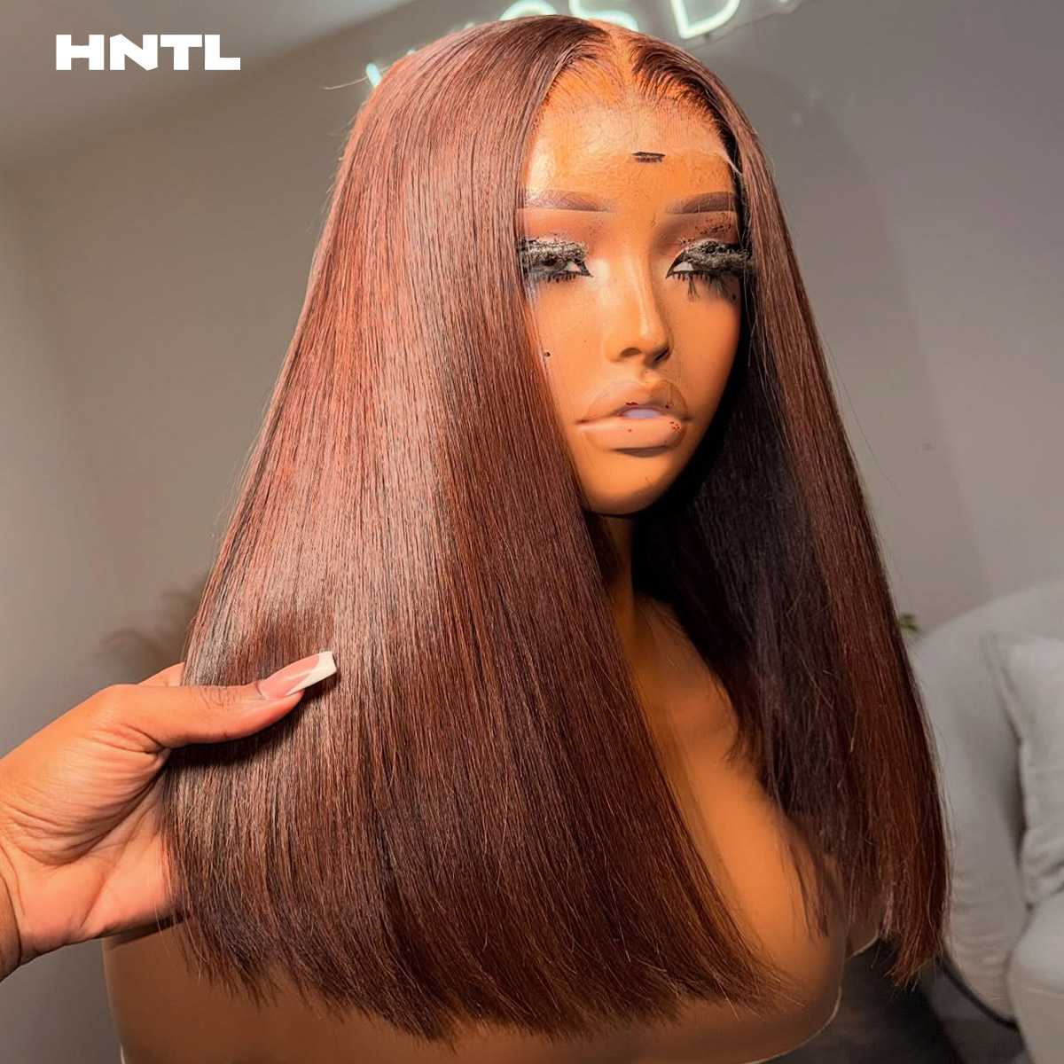 Glueless Wear and Go Brown Col - огляд і ціна Pre Parted 13X4 Lace Front Bob Wig