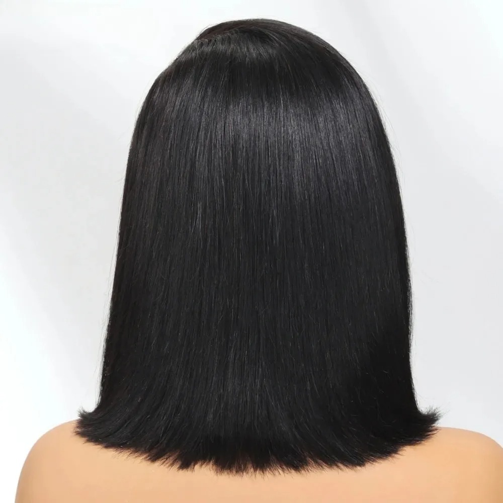 Black Short Bob Straight Lace  - огляд і ціна Pre Parted 13X4 Lace Front Bob Wig