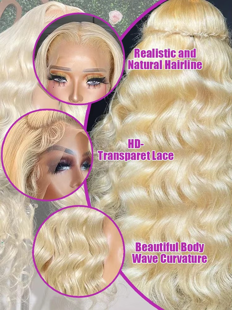 30 40 Inches 613 Honey Blonde  - огляд і ціна 613 Blonde Body Wave Lace Front Wig