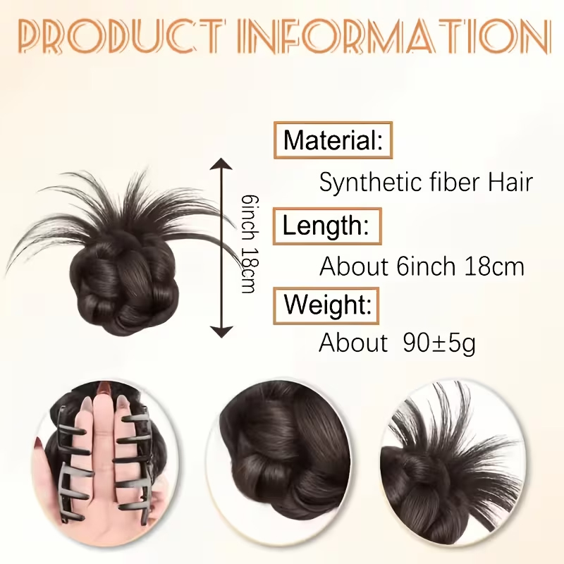 Fluffy Spiky Messy Bun Hair Pi - огляд і ціна Claw Clip Messy Bun Hair Piece