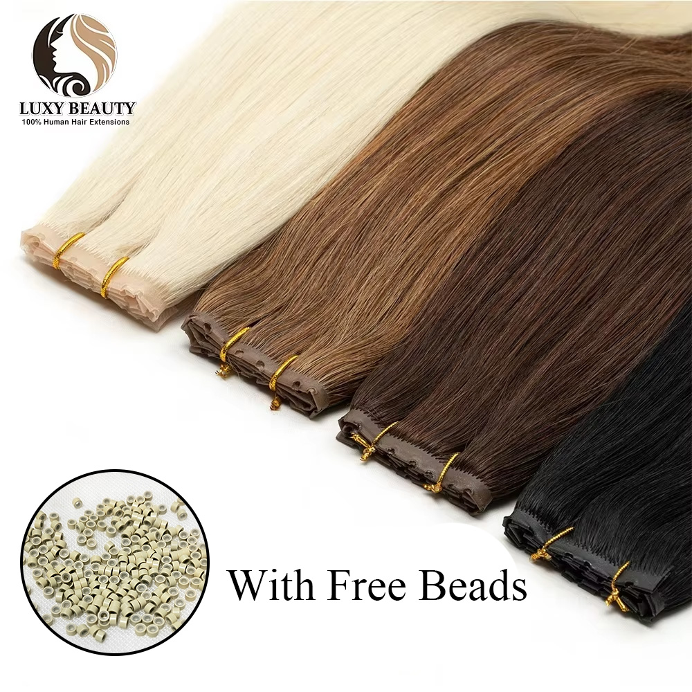 Blonde injected Hole Weft Huma - огляд і ціна Invisible Tape In Extensions Real Hair